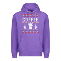 Purple coffee ugly sweater christmas Premium Hoodie - linhVisuals