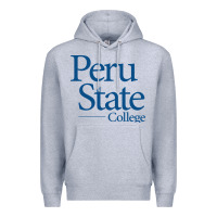 Heather Grey Peru State College Wordmark Premium Hoodie - linhVisuals