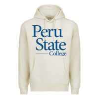Oatmeal Heather Peru State College Wordmark Premium Hoodie - linhVisuals