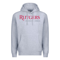 Heather Grey Rutgers University Newark Logotype Premium Hoodie - linhVisuals