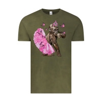 Vintage Olive Baby Gorilla With Tutu Vintage Tee - LillyAllenDesigns