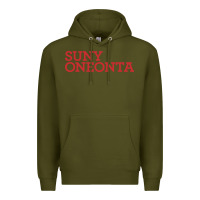 Army Green Suny Oneonta Wordmark Premium Hoodie - linhVisuals