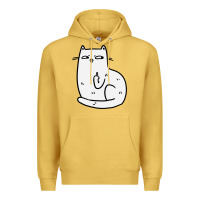 Antique Gold cat giving the finger Premium Hoodie - linhVisuals