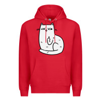 Red cat giving the finger Premium Hoodie - linhVisuals