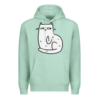Seafoam cat giving the finger Premium Hoodie - linhVisuals