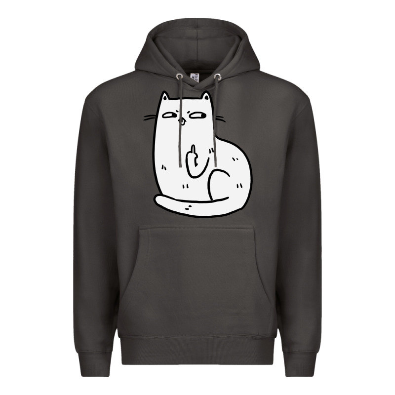 Cat Giving The Finger Premium Hoodie by linhVisuals | Teevron
