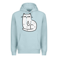Blue Mist cat giving the finger Premium Hoodie - linhVisuals