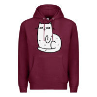 Burgundy cat giving the finger Premium Hoodie - linhVisuals