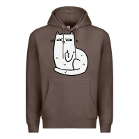 Coffee cat giving the finger Premium Hoodie - linhVisuals