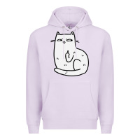 Lilac cat giving the finger Premium Hoodie - linhVisuals