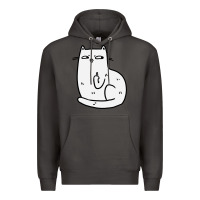 Smoke cat giving the finger Premium Hoodie - linhVisuals
