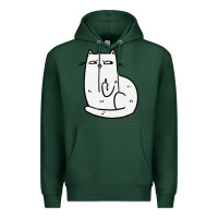 Sports Green cat giving the finger Premium Hoodie - linhVisuals