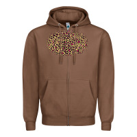 Chestnut Leopard Pattern Zipper Hoodie - RanaPortraitStore