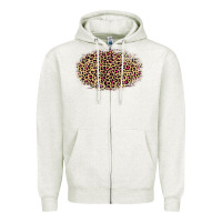 Oatmeal Heather Leopard Pattern Zipper Hoodie - RanaPortraitStore
