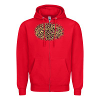 Red Leopard Pattern Zipper Hoodie - RanaPortraitStore