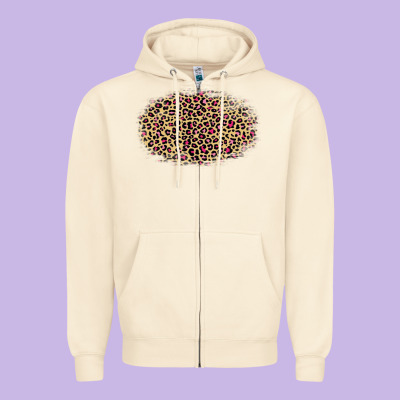 Leopard Pattern Zipper Hoodie Designed By Ranaportraitstore