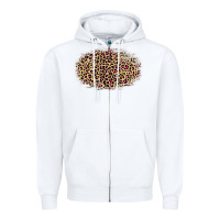 White Leopard Pattern Zipper Hoodie - RanaPortraitStore