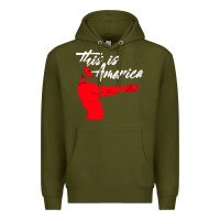 Army Green this is america meme Premium Hoodie - linhVisuals
