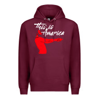 Burgundy this is america meme Premium Hoodie - linhVisuals