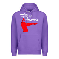 Purple this is america meme Premium Hoodie - linhVisuals