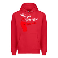 Red this is america meme Premium Hoodie - linhVisuals