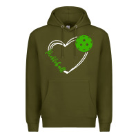 Army Green love pickleball women Premium Hoodie - linhVisuals