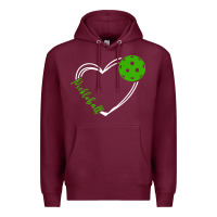 Burgundy love pickleball women Premium Hoodie - linhVisuals
