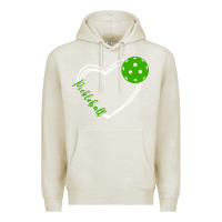 Oatmeal Heather love pickleball women Premium Hoodie - linhVisuals