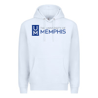 White University Of Memphis Wordmark Premium Hoodie - linhVisuals