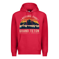 Cardinal national park grand teton vintage retro hiking Premium Hoodie - linhVisuals