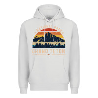 Dove Grey national park grand teton vintage retro hiking Premium Hoodie - linhVisuals