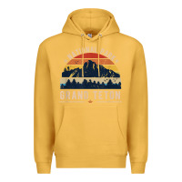 Mustard national park grand teton vintage retro hiking Premium Hoodie - linhVisuals