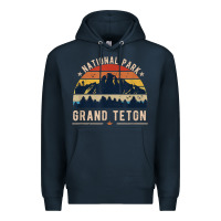 Navy national park grand teton vintage retro hiking Premium Hoodie - linhVisuals
