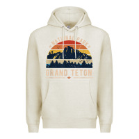 Oatmeal Heather national park grand teton vintage retro hiking Premium Hoodie - linhVisuals