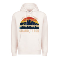 Pale Pink national park grand teton vintage retro hiking Premium Hoodie - linhVisuals