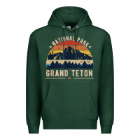 Sports Green national park grand teton vintage retro hiking Premium Hoodie - linhVisuals