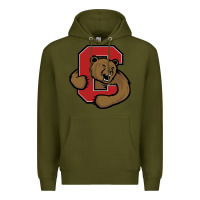 Army Green Cornell Big Red Premium Hoodie - linhVisuals