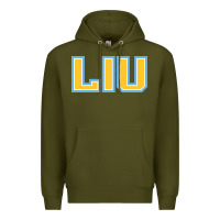 Army Green Liu Gold Wordmark Premium Hoodie - linhVisuals