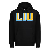 Black Liu Gold Wordmark Premium Hoodie - linhVisuals