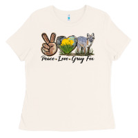 Bone Peace Love Gray Fox Ladies Tee - LillyAllenDesigns