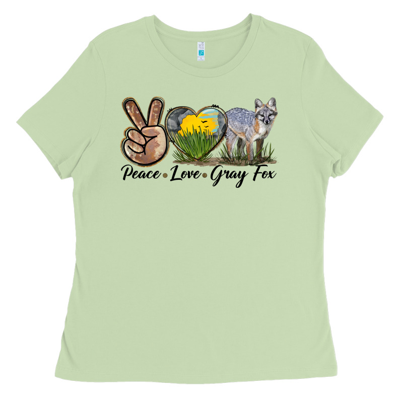 Peace Love Gray Fox Ladies Tee by LillyAllenDesigns | Teevron