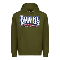 Army Green Robert Morris Colonials Wordmark Premium Hoodie - linhVisuals