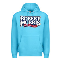 Ocean Blue Robert Morris Colonials Wordmark Premium Hoodie - linhVisuals