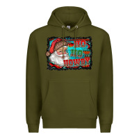Army Green ho ho howdy with santa Premium Hoodie - RanaPortraitStore