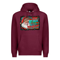 Burgundy ho ho howdy with santa Premium Hoodie - RanaPortraitStore