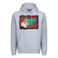 Heather Grey ho ho howdy with santa Premium Hoodie - RanaPortraitStore