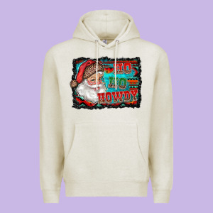 Ho Ho Howdy With Santa Premium Hoodie Designed By Ranaportraitstore