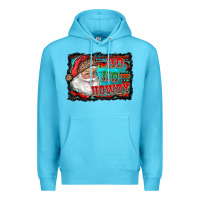 Ocean Blue ho ho howdy with santa Premium Hoodie - RanaPortraitStore
