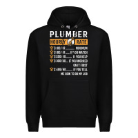 Black funny plumber gifts   plumber hourly rate hoodie Premium Hoodie - linhVisuals