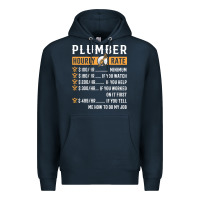 Navy funny plumber gifts   plumber hourly rate hoodie Premium Hoodie - linhVisuals